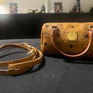 MCM Mini Visetos Boston Bag